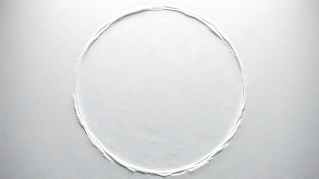 Sumo dohyo ring covered with pure white salt, shown from an overhead geometric view.