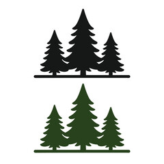 Obraz premium Minimalist vector illustration of stylized trees in a clean, modern design with gradient colors