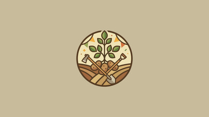 Potato Farming Badge Illustration © Ahmad Alvaro Raphael