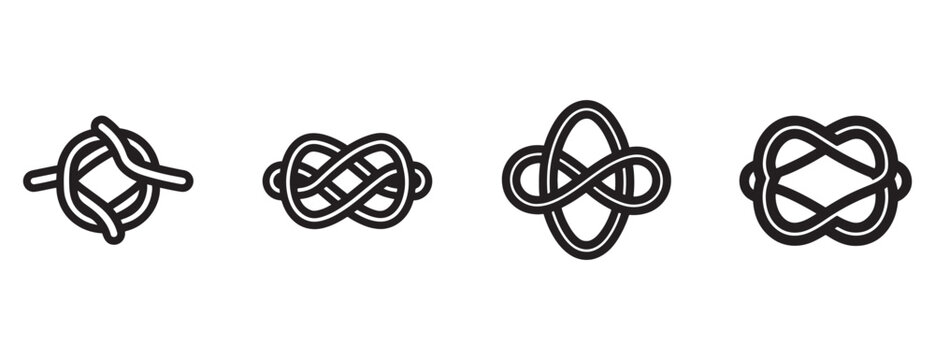 intricate knots showcasing various designs and complexity isolated on transparent background