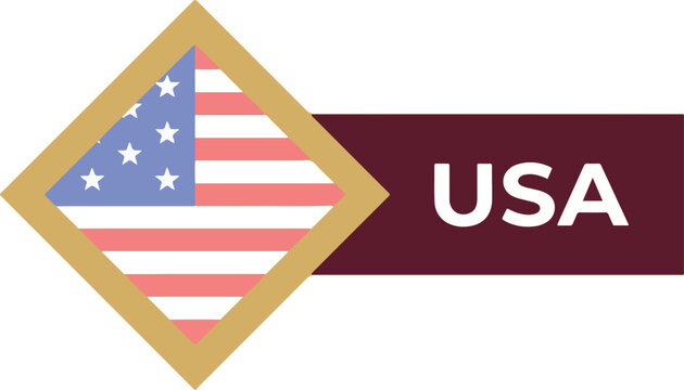 USA Flag Icon Symbol.