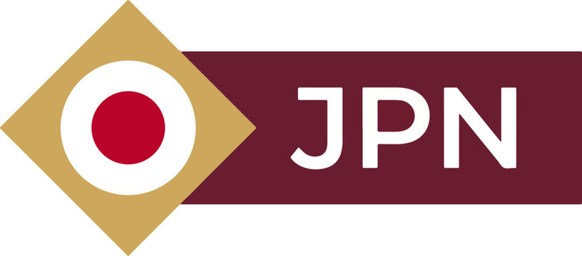 Japan flag symbol logo.