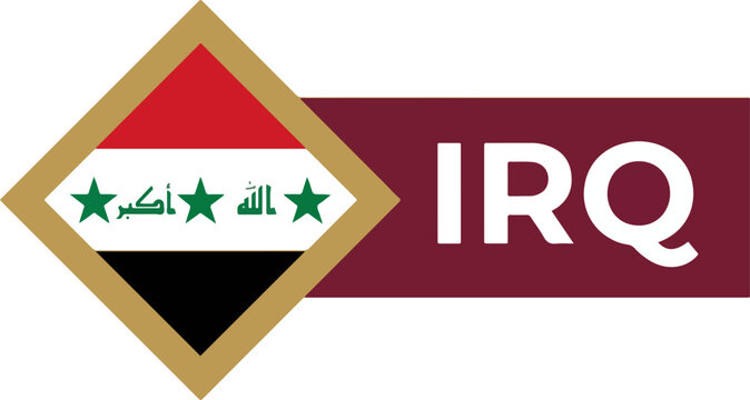 Iraq Flag Symbol Emblem.