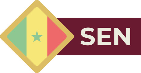 Senegal Flag Emblem Symbol. © maxi