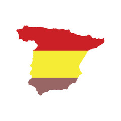 Fototapeta premium Spanish Flag Map of Spain Europe
