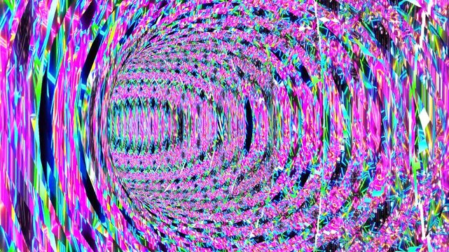 Left turning mesmerizing hypnotic torus donut tunnel 10 seconds seamless looping black background animation screensaver visualizer hd video