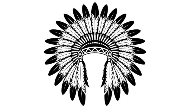 Native american indian headdress icon vector with headdress, american