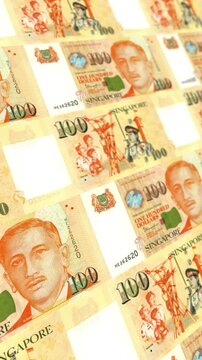 Singapore One Hundred Dollar Banknotes Financial Background Money Texture
