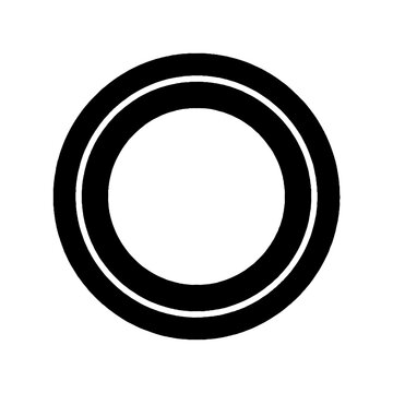 Black and white vector illustration of a simple concentric circle ring shape isolated on a plain white background