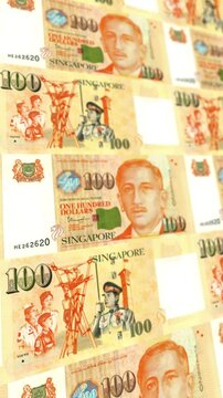 Singapore One Hundred Dollar Cash Background Finance Banking Business Theme