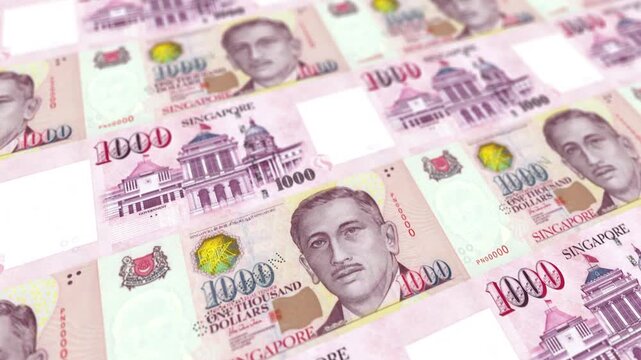 Singapore One Thousand Dollar Banknotes Luxury Finance Money Background