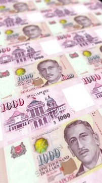 Singapore One Thousand Dollar Money Background Banking Finance Business Concept
