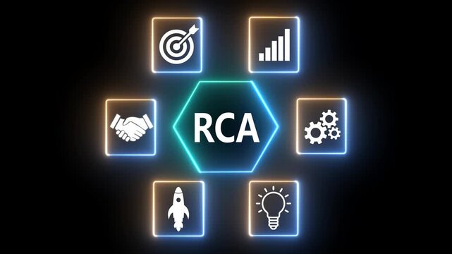 Root Cause Analysis Concept on the transparent background. Represents finding the root cause of the problem, solving the organization's problems to make it sustainable. Idea of analysis.HD video 