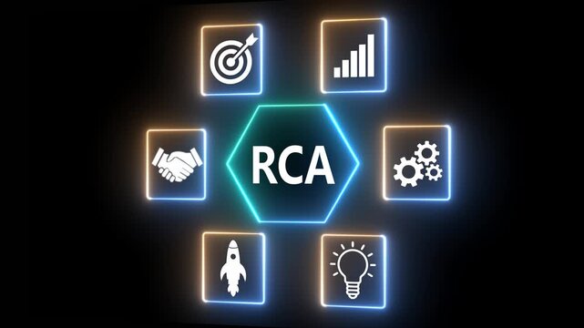 Root Cause Analysis Concept on the transparent background. Represents finding the root cause of the problem, solving the organization's problems to make it sustainable. Idea of analysis.HD video 