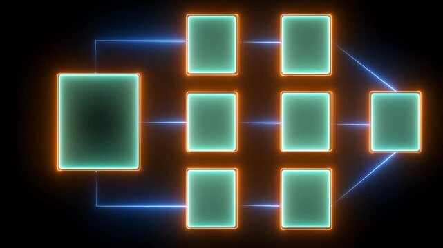 Workflow automation and business process mapping idea on the transparent background. Representing workflow automated, process planning, business flow, system optimization. HD video animation