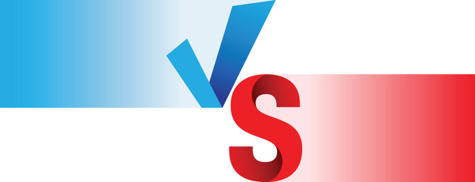 Versus comparison background design with checkmark.