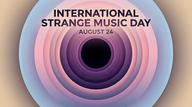 Abstract colorful concentric circles design for international strange music day celebration poster template