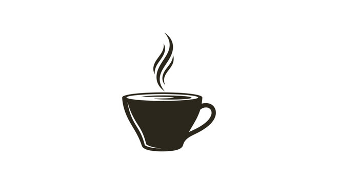 Steaming hot coffee cup icon.