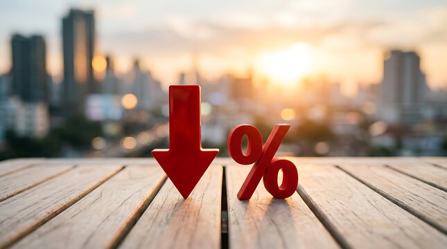 Economic Crisis and Inflation Concept with Red Arrow and Percentage