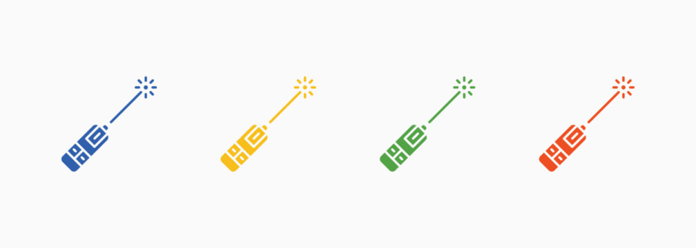 Laser Pointer Icon Set Color Multiple Style Collection Illustration
