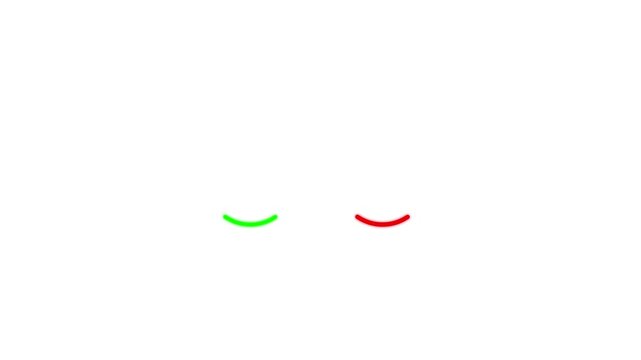 Dynamic animated green checkmark and red cross symbols set for user interface digital feedback, task completion, error notification, and interactive web application