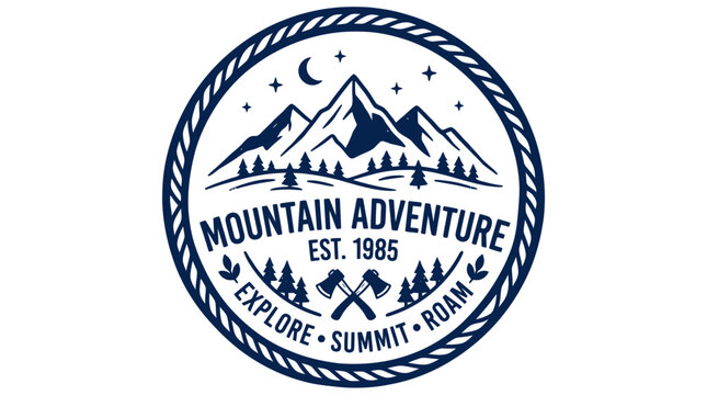 Mountain Adventure Est 1985 Explore Summit Roam Logo Badge