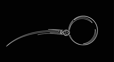 Naklejka premium Stylized Quidditch Snitch Outline on Black Background