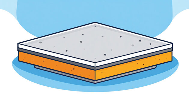 Cartoon illustration of a mattress.
