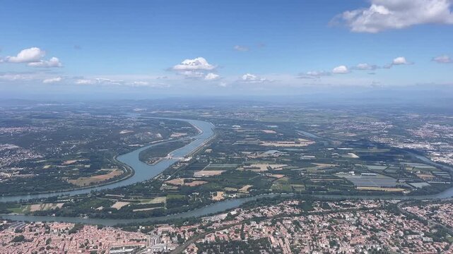 Taking off from Avignon on a sunny day