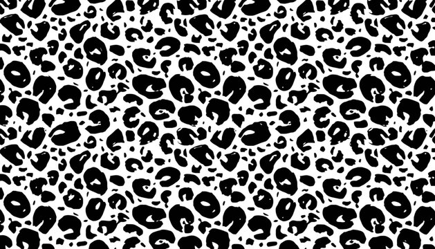 Leopard print pattern monochrome texture graphic design with monochrome