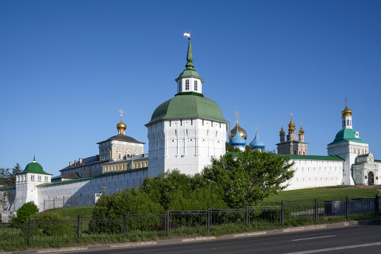 View on the Holy Trinity Lavra in the historical center of Sergiev Posad, Moscow region. Golden Ring of Russia