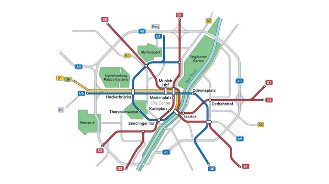 Munich U-Bahn Map: Public Transport Network Overview