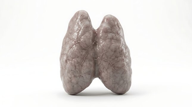 3d render of a human thyroid gland isolated on white background