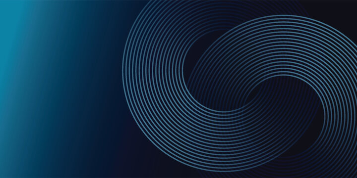 blue geometric abstract background overlapping layers on bright space with line effect decoration. Circle style concept modern graphic design element for banner, flyer, card. vector