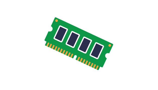 Ram computer memory module vector illustration icon with computer