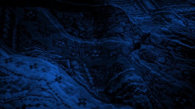 Bed Blanket At Night Moving Shot