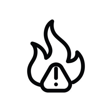caution flamable explosive burning outline icon vector design good for web or mobile app