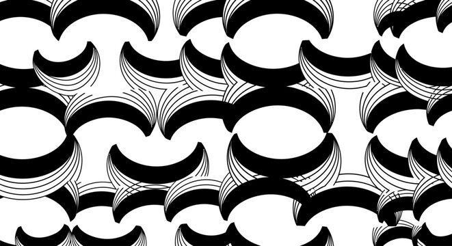 Abstract Geometric Crescent Pattern Design