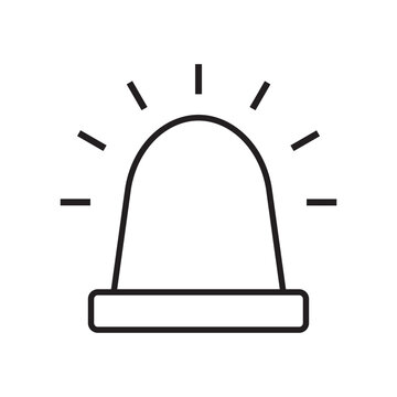 Emergency siren and alarm flasher icon in outline styles for security and safety.
