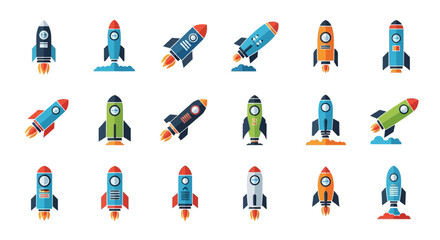 Rocket Ship Icon Set © RamaHima