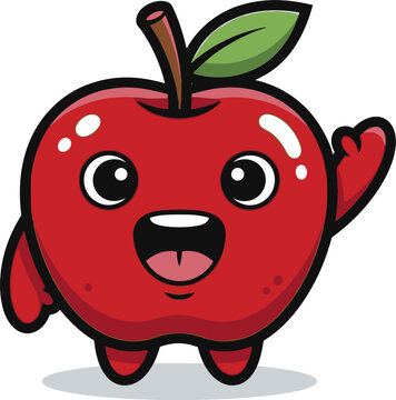 red apple with a worm