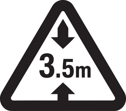 Height Restriction 3.5m Industrial Warning Sign Vector Illustration