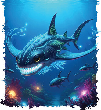 Large Anglerfish Underwater Ocean Creature.