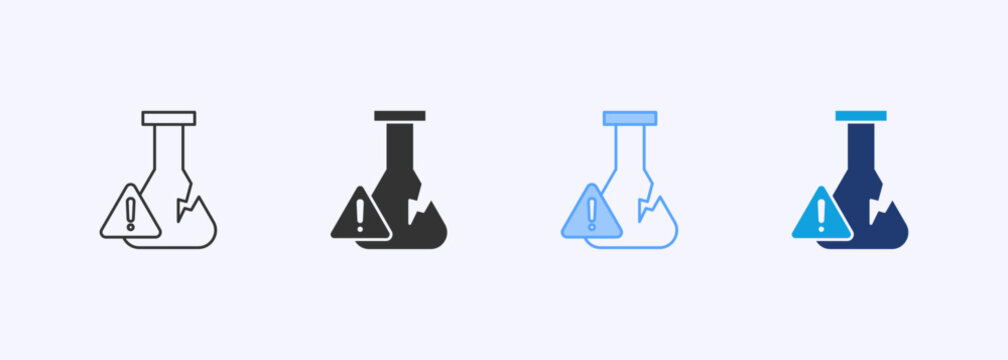 Lab Accident Icon Set Multiple Style Collection Vector Illustration