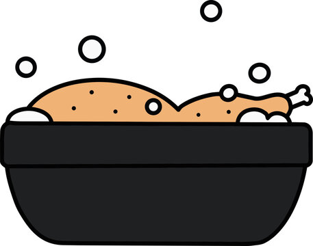 Samgyetang, Ginseng Chicken Soup and Korean Food Vector