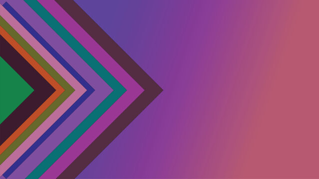 Abstract gradient purple to pink background with layered nested chevron arrow shapes vibrant geometric vector illustration modern design