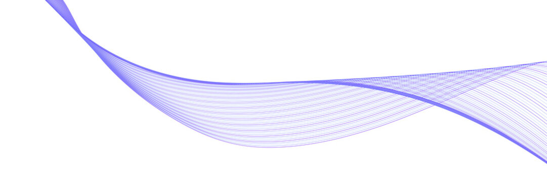 Abstract Blue Wave Lines Graphic Element Isolated