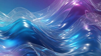 Abstract iridescent liquid surface with flowing waves and vibrant color reflections.