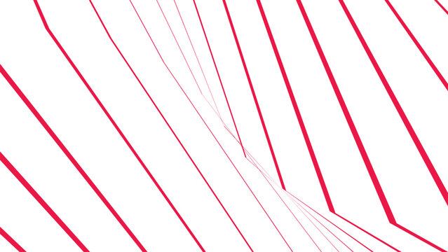 Abstract graphic representation of intersecting magenta lines on a clean white background creating a sense of depth