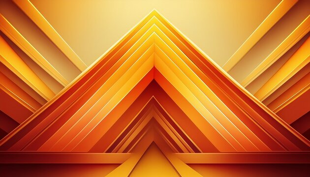 professional abstract background with sharp yellow and orange geometric layers forming a forward arrow shape